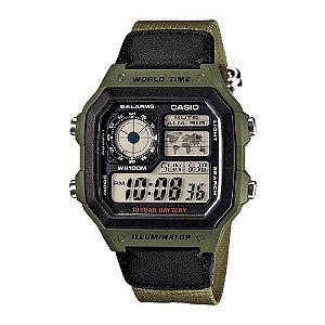 Relógio Masculino Casio Digital AE-1200WHB-3BVDF-SC Verde