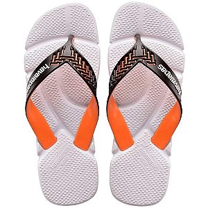 Chinelo Havaianas Power 2.0 Branco/Laranja - 41/42