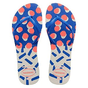 Chinelo Havaianas Flat Mix Branco/Azul Estrela - 41/42