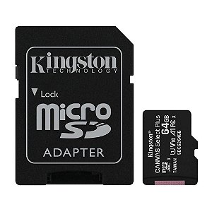 Cartão de Memória Micro SD Kingston 64 GB Adapter - Preto