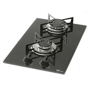 Fogão Cooktop Fischer 2 Bocas à Gás Mesa de Vidro 7726-11474