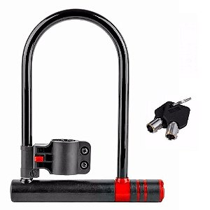 Cadeado para Bicicleta Atrio com Chave U-Lock Preto - BI083