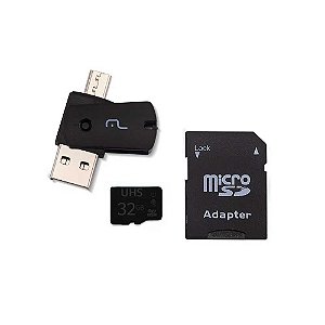 Kit Cartão de Memória 32Gb + Adaptadores Multilaser MC151