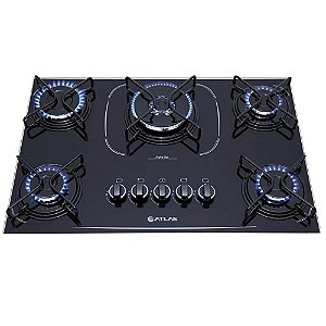 Fogão Cooktop Atlas 5 Bocas Agile Up Glass - 300001010