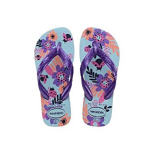 Chinelo Havaianas Kids Flores Azul Water - 33/34