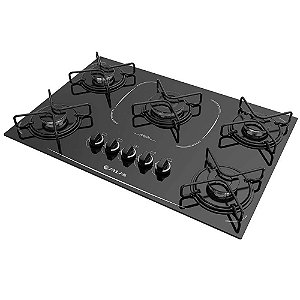 Cooktop à Gás Atlas 5 Bocas Agile Up Glass Preto 300001009