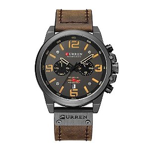 Relógio Masculino Curren Analogico 8314 GN50016 Preto/Marrom