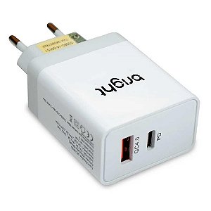 Carregador Ultra Rápido Bright 4.0A 36W USB/USB-C AC590