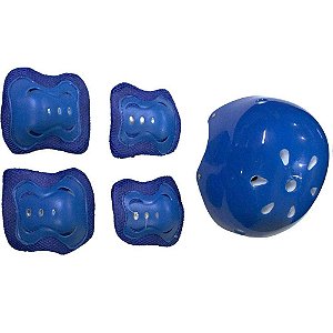Capacete + Kit de Proteção Infantil Unitoys Ref.1560 Azul