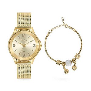 Kit Relógio Feminino Condor + Pulseira Pérola COPC21AEAY/K4X