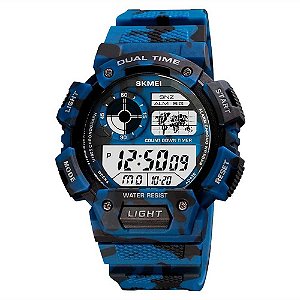 Relógio Masculino Skmei Digital 1723 SK40073 Azul Camuflado