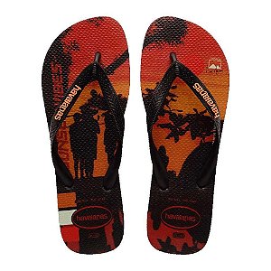 Chinelo Havaianas Hype Preto/Preto/Laranja - 41/42