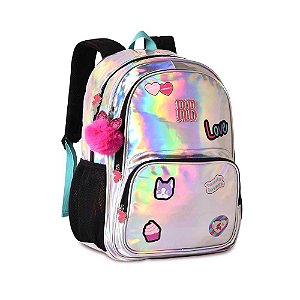 Mochila Costa Clio Rebecca Bonbon Holográfica RB2484 Prata