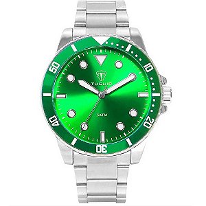 Relógio Masculino Tuguir Analógico TG157 TG30182 Prata/Verde