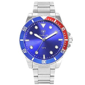 Relógio Masculino Tuguir Analógico TG157 TG30185 Prata/Azul