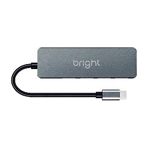 HUB Bright 4 Portas USB 3.0 Cód.HB001 Cinza