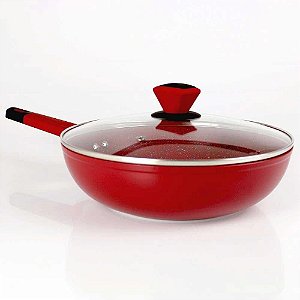 Frigideira Wok Antiaderente 28cmx8cm StoneChef Ruby Vermelho