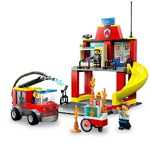 LEGO City Quartel e Caminhão Bombeiros 153 Pçs 4+ Ref.60375