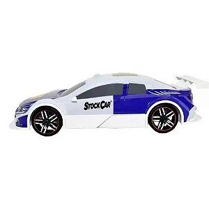 Carro Controle Remoto Cks Toys Stock Car STC Branco e Azul