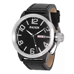 Relógio Magnum Military Analógico Masculino Pulseira de Couro