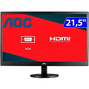 Monitor AOC LED 21,5" Full HD HDMI VGA 60Hz E2270SWHEN Preto