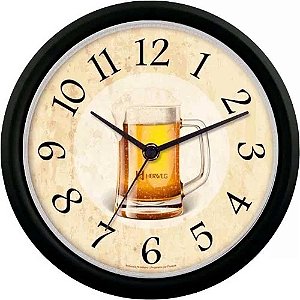 Relógio de Parede Herweg Quartz Cerveja 660110-034 Preto