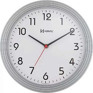 Relógio de Parede Herweg 28cm Quartz 6633-070 Prata Metalico
