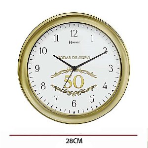 Relógio de Parede Herweg 28cm Quartz Bodas de Ouro 6637-253
