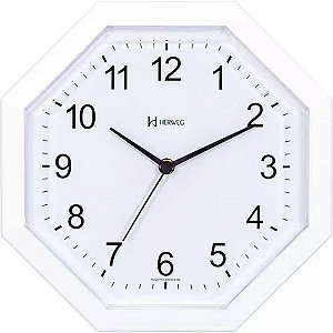 Relógio de Parede Herweg Quartz Octogonal 6662-021 Branco