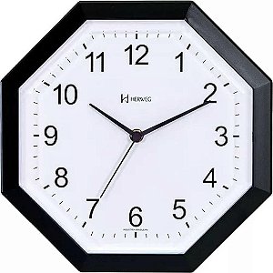 Relógio de Parede Herweg Quartz Octogonal 6662-034 Preto