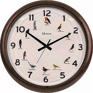 Relógio De Parede Herweg Canto Dos Pássaros 6691-304 Marrom