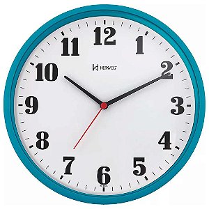 Relógio de Parede Herweg 26cm Quartz 6126-267 Azul Turqueza