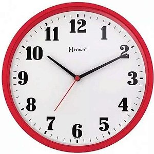 Relógio de Parede Herweg 26cm Quartz 6126-269 Vermelho