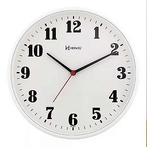 Relógio de Parede Herweg 26cm Quartz 6126S0-021 Branco
