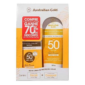 Kit Protetor Solar Facial + Corporal Australian Gold - 50FPS