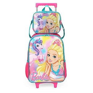 Mochila de Rodas e Lancheira Luxcel Barbie Pônei IC39972BB