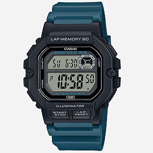 Relógio Masculino Casio Digital WS-1400H-3AVDF Preto e Azul