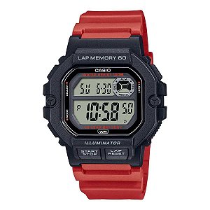 Relógio Masculino Casio Digital WS-1400H-4AVDF Preto/Vermelho