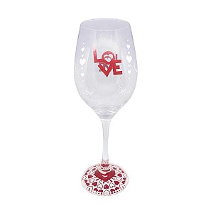 Taça de Vinho Decorada Catuaí Namorados LOVE 385ml