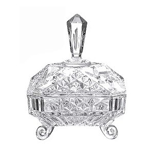 Bomboniere de Vidro Em Casa Tem 760ml 26cm Atenas Ref.16200