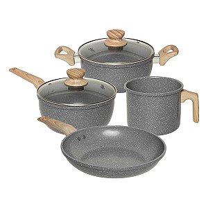 Conjunto Panelas Oster 4Pçs Marble Dark Grey Ref.143887.06