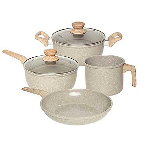 Conjunto De Panelas Oster 4Pçs Marble Cinza Ref.143887.06