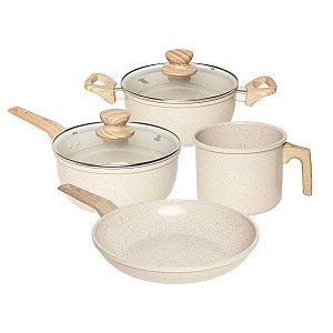 Conjunto De Panelas Oster 4Pçs Marble Cream Ref.143886.06