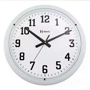 Relógio de Parede Herweg 40cm Quartz 660129-132 Branco Fosco