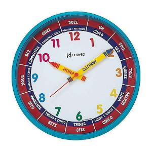 Relógio de Parede Herweg 26cm Quartz 6690-267 Azul Turqueza
