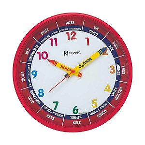 Relógio de Parede Herweg 26cm 6690-269 Vermelho Pantone