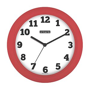 Relógio de Parede Ambiente 25cm Quartz 191300-044 Vermelho