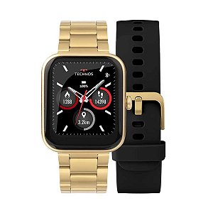 Smartwatch Technos Troca-Pulseira TMAXAL/8D Dourado E Preto