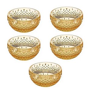 Conjunto de 5 Bowls Wolff Lys de Cristal Ref.28069 Ambar