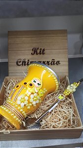 Kit Chimarrão: Cuia Decorada + Bomba Inox Decorada.